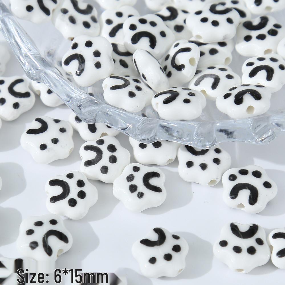 3D Ceramic Panda Heart Flower Beads for DIY Bracelets