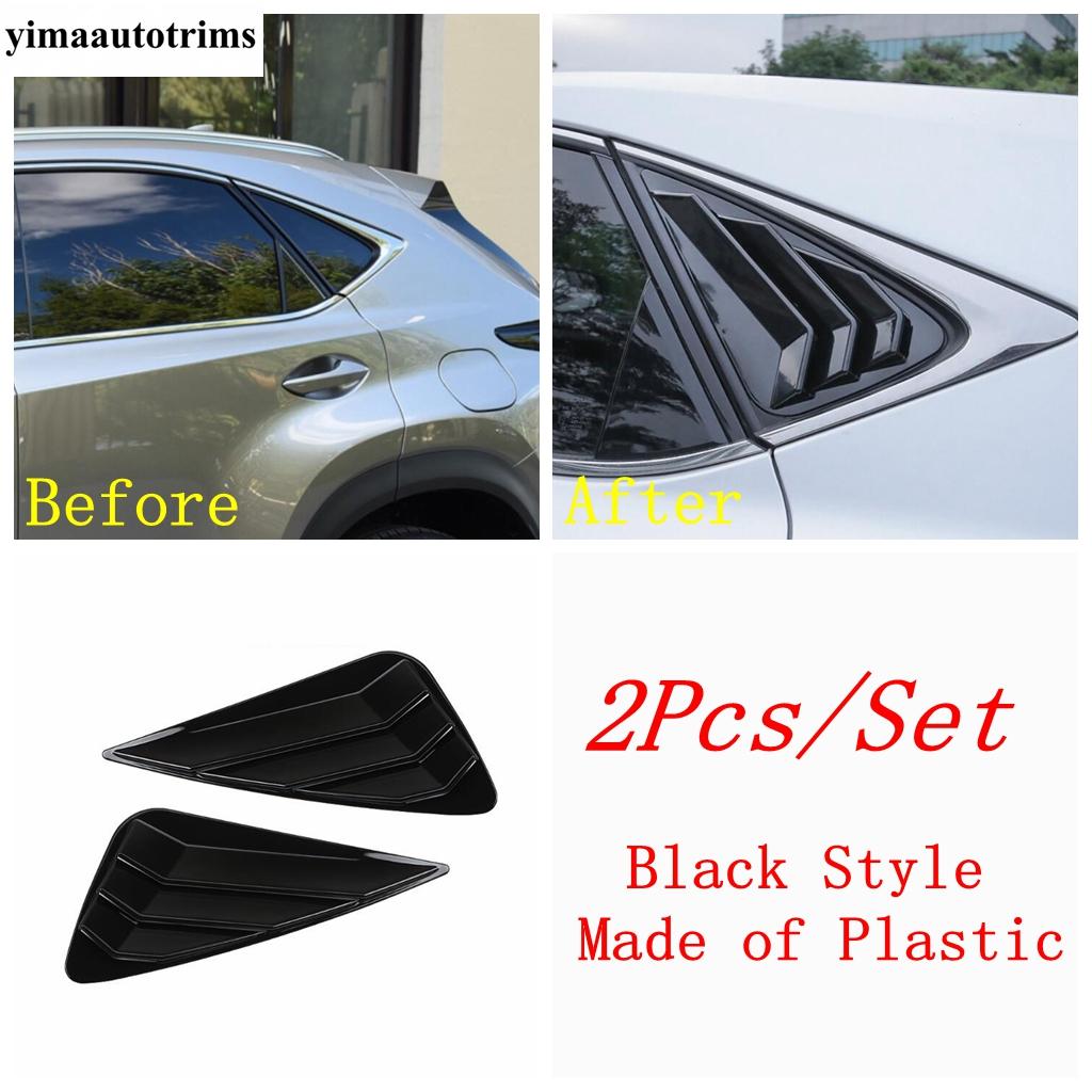 2 Pcs Black Carbon Window Shutter Louvers Scoop Side Air Vent Cover Trim Exterior Accessories For LEXUS NX 200 300H 2015 - 2018