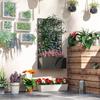 Outdoor Metal Planter, with Back Trellis - Black