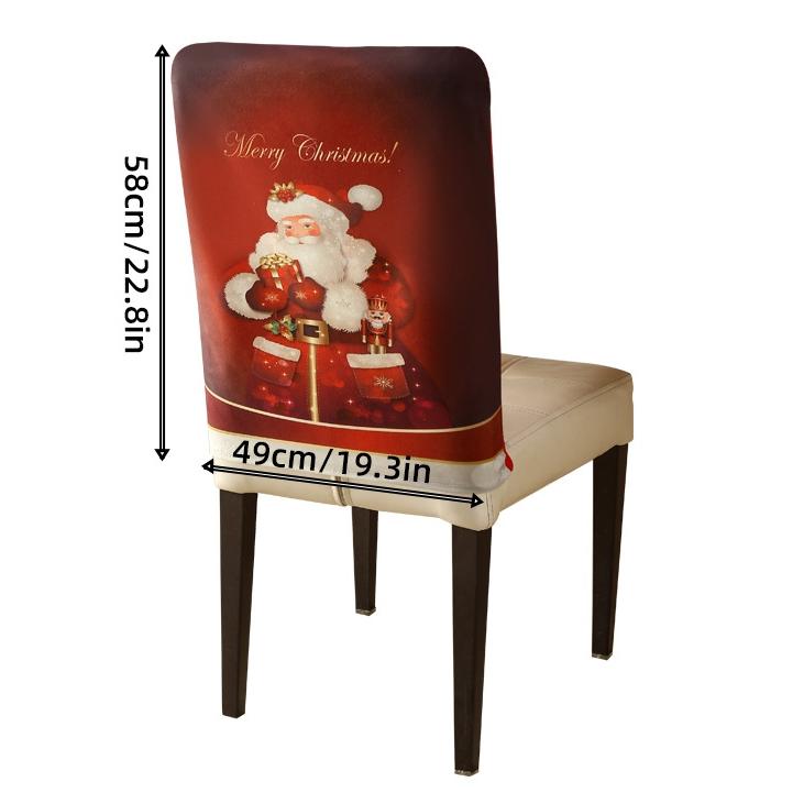 Vánoční potah na sedák Netkaný kreativní Santa Claus perníkový panáček potištěný potah na židli Slavnostní stolování Atmosféra Dekorace Čalounění