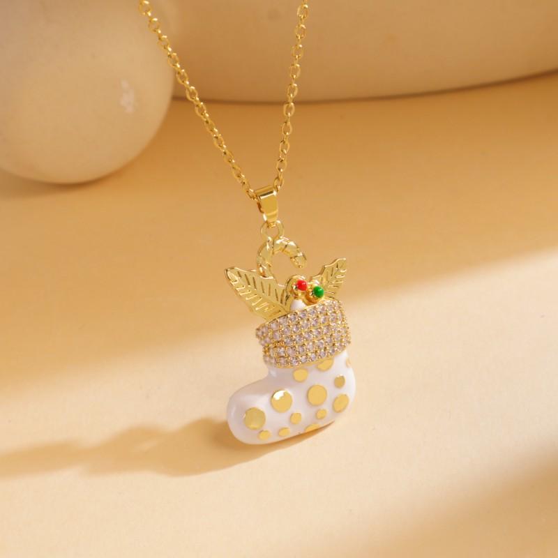 Christmas Necklace Women Titanium Steel Festive Design Trendy Accessory