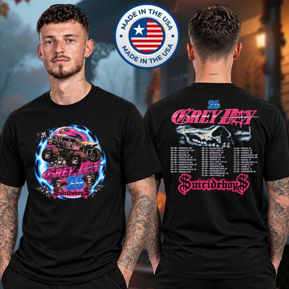 Greyday 2026 Monster Truck Two Sided Unisex T-Shirt