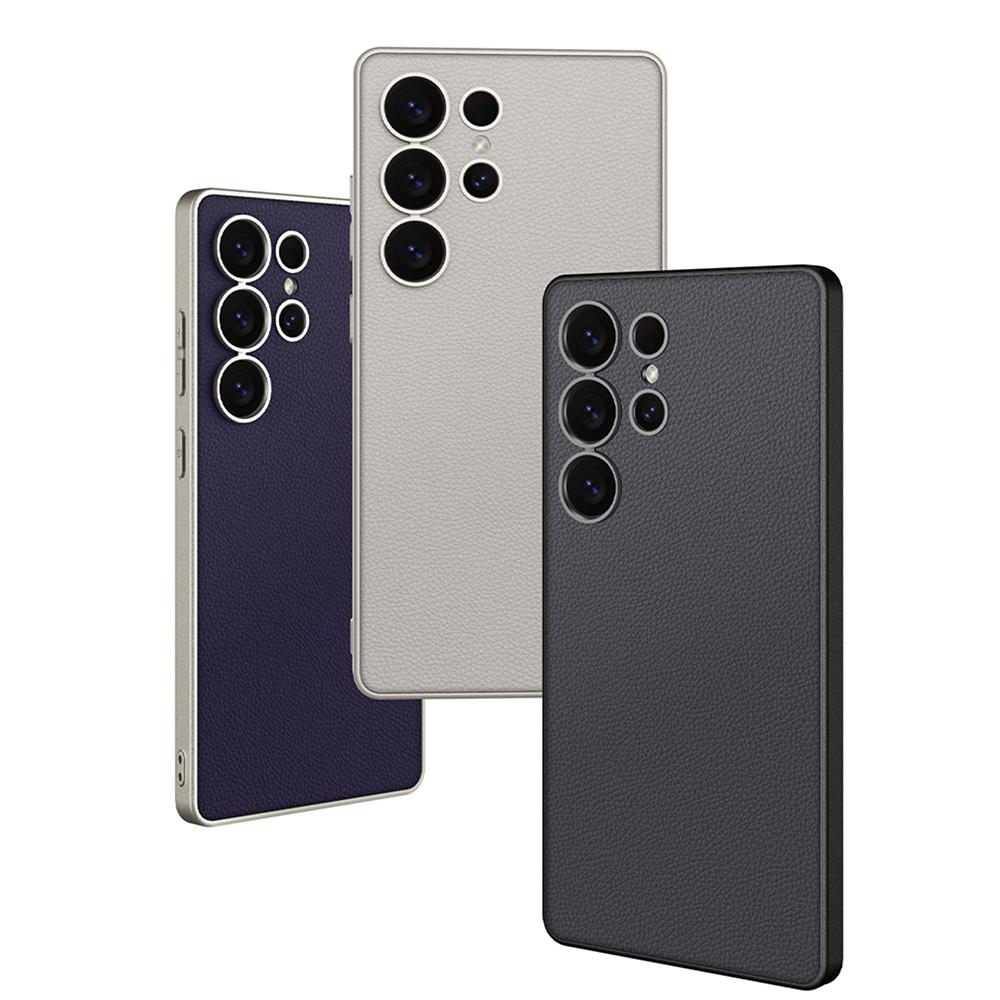 Metallic Lack Leder Handyhülle für Samsung Galaxy S23 S24 S25 Ultra 5G Luxus Skin Matte S24Ultra S25Ultra Schutzhülle