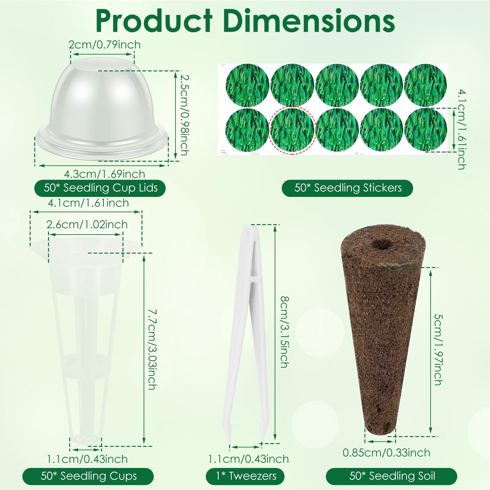 

50 Set Hydroponics Pods Kit Indoor Garden Accessories Includes Grow Sponges Lids Labels Tweezers Flower and Plant Planting Set