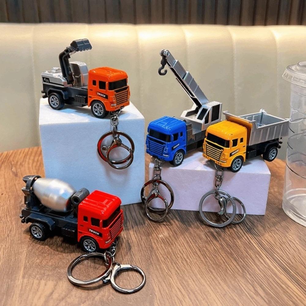 Cartoon Pullback Car Toy Pendant Movable Wheels Truck Key Pendant  Key/Backpack Decor
