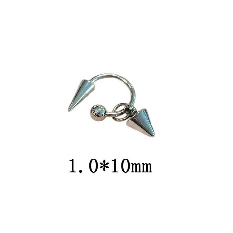 Detachable Stainless Steel Curved Barbell Threaded Spike Eyebrow Cartilage Piercing Earrings For Women Y2K Party Jewelry Gifts