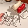 Stainless Steel Soap Tray, Wave Soap Net Tray Dressing Table Space Saving Bathroom Shelf Storage Rack No Drilling Required