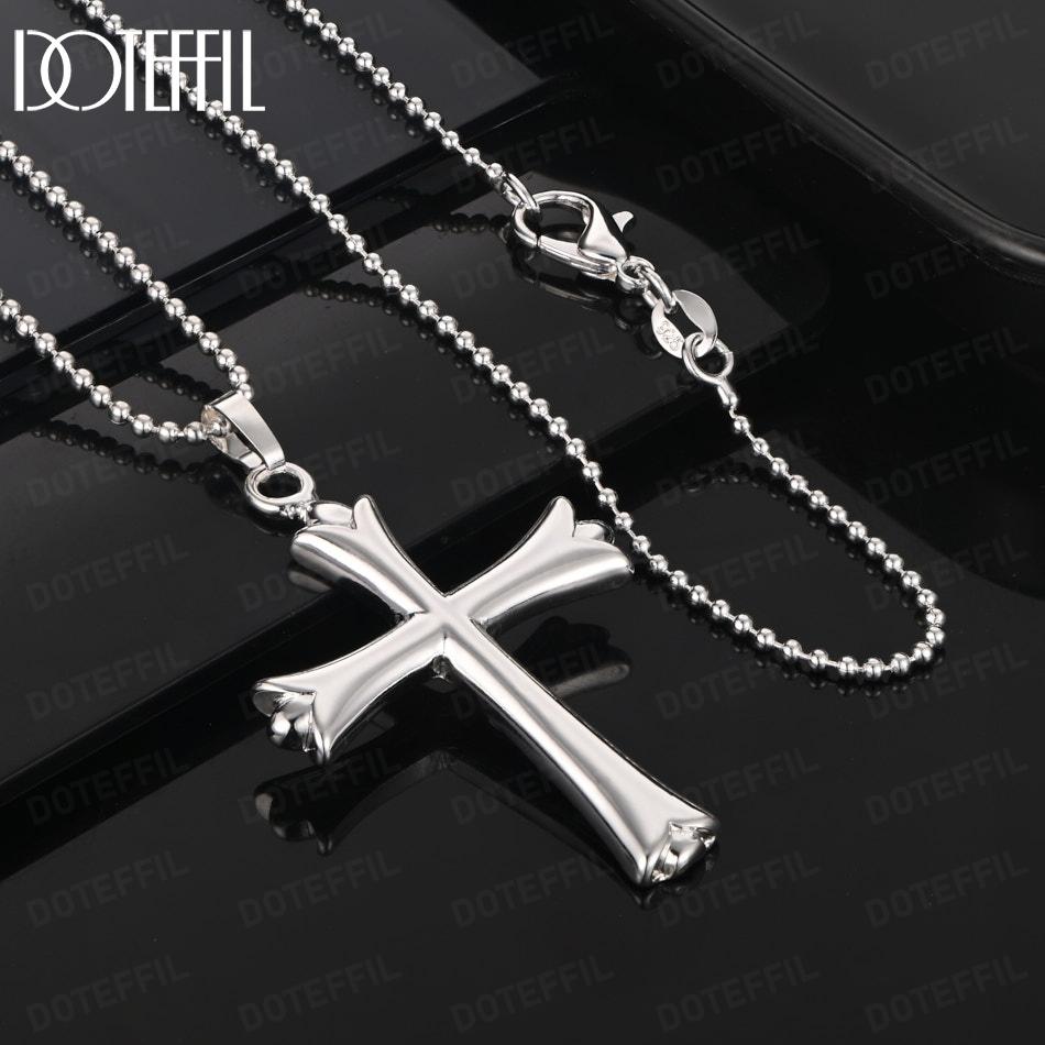 925 Sterling Silver Fashion Jewelry Cross Pendant Necklace