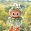 17cm Plaid Dress with Hairband for Vinyl Dolls