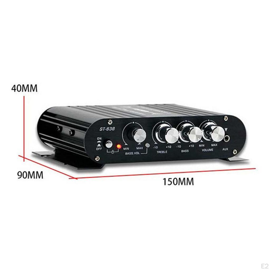 12V 80W X 2 Mini Amplifier Heavy Duty Professional 2.1 Channel Power Sound for