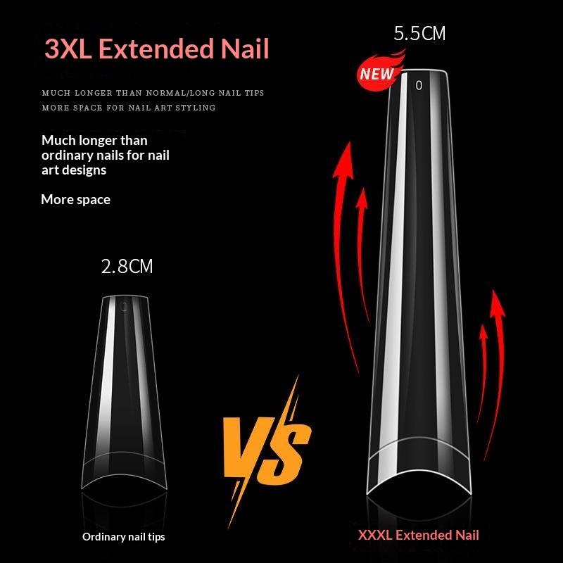 240/504Pcs Extra Long C Curve Nail Tips Clear False Nail Tips For Gel Acrylic Press On Nails Professional Home Diy With Box