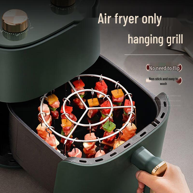 Дживангу Фритюрница Нержавеющая сталь Двухъярусная решетка-гриль с шампурами