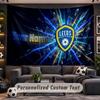 Wall Hanging Tapestry Custom NameLeeds United Pattern Personalized Printed Fabric Wall Decor