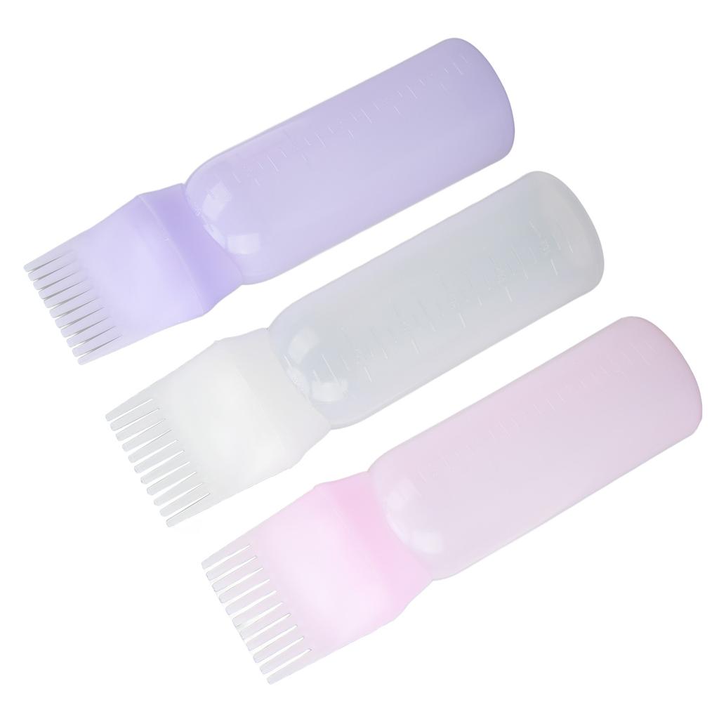 3pcs Hair Dye Applicator Bottle Home Salon Root Comb Hair Oil Applicator with Scale Styling Tool