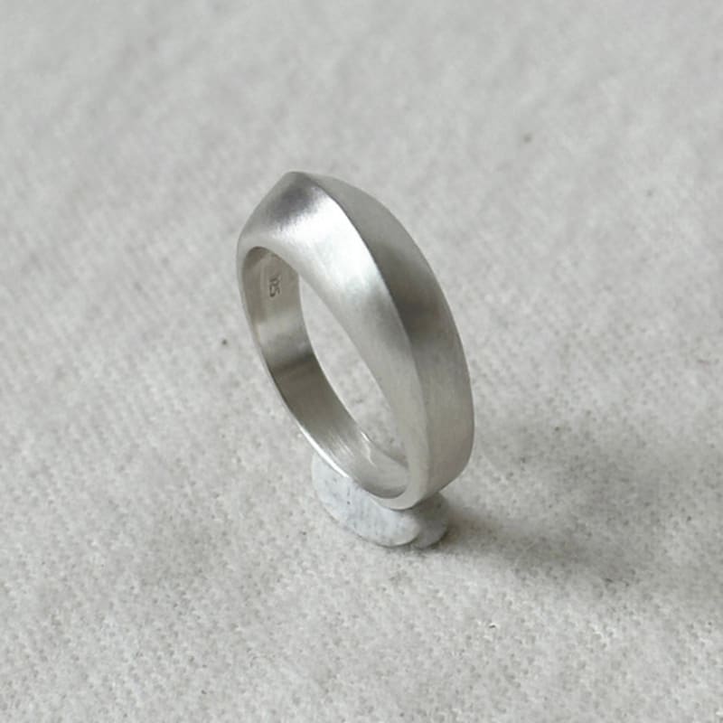 warmrecord Silver925 matte Slash Pinky Ring_R040