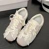 Fashion Hot Selling Thick-Soled 2025 Pearl Beaded Sweet Heart Casual Sports Shoes Women's Bowknot Ballet Flats Women Zapatillas De Mujer