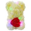Multicolors Artificial Flower with/without LED Strip Girlfriend Birthday Gift Eternal Rose Bear 15*15*22cm