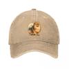 Pomeranian Dog Print Washed Cotton Baseball Cap Adjustable Animal Graphic Casual Snapback Hat
