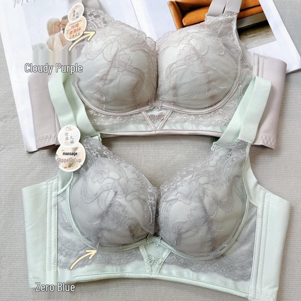 Trådlös W-formad Halvmåne Anti-hängning BH: Lyft & Stöd med Spets Justerbar Design