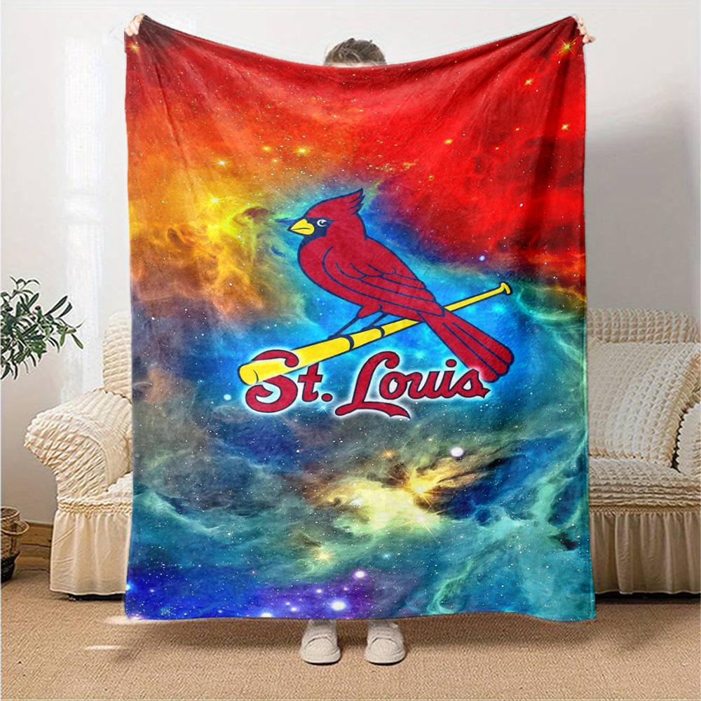 St. Louis Cardinals Print Flannel Blanket High Quality Warm Comfortable Cover for All Seasons Perfect for Gifts Home Decor
