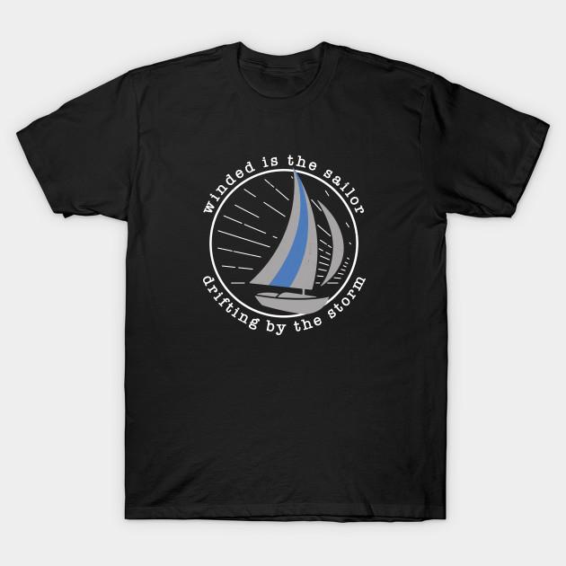 

Мужская черная футболка с принтом Winded Is The Sailor, Drifting By The Storm Печать на трансферной бумаге без вырезания Хлопковая футболка S чёрный