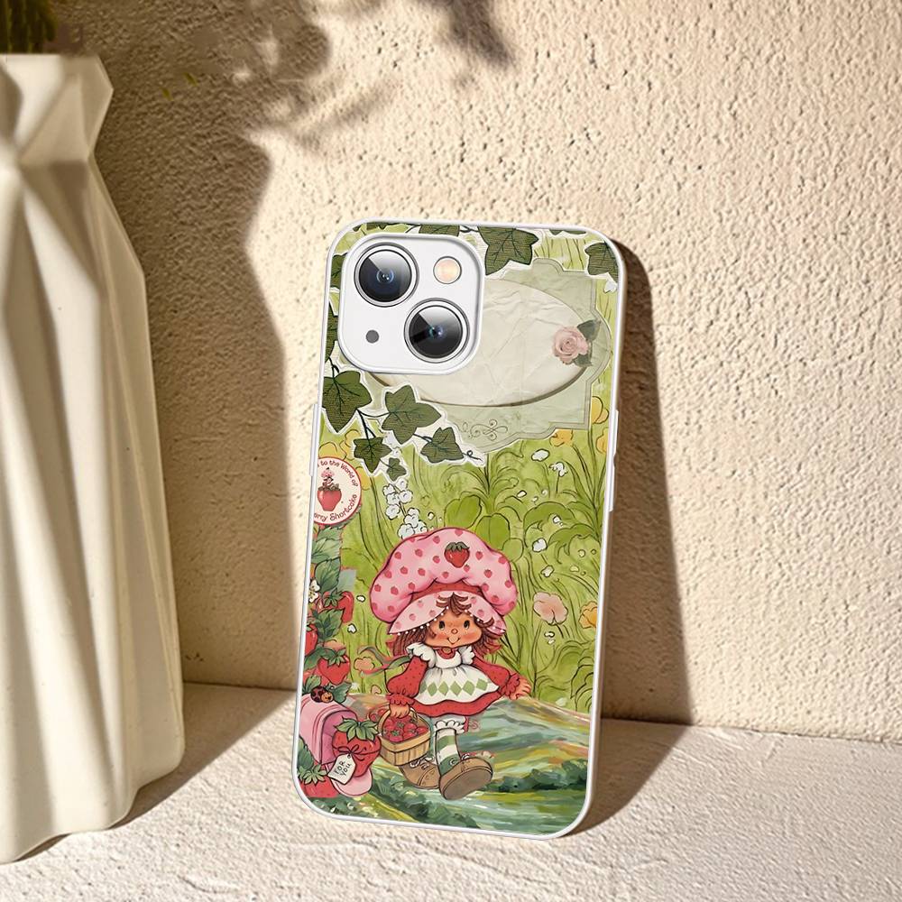 S-Strawberry-shortcake Girl For IPhone 14 13 12 Mini 11 Pro XS Max X XR 14 Plus Tempered Glass Cover