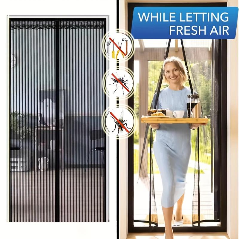

1pc Magic Tape Magnetic Door Curtain,Black,Mosquito-Proof Door Curtain,Anti-mosquito and Insect-proof Magnetic Soft Screen Door Curtain Width 80cm*Height 210cm чёрный