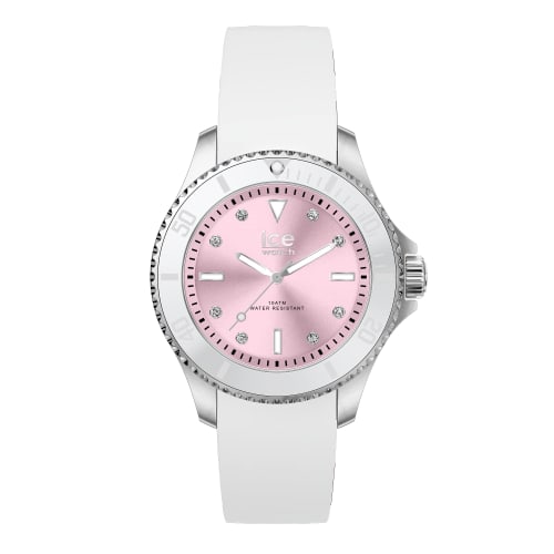 

Authorized Ice Watch Women s Watch 020366 ICE Steel White Pastel Pink Small 35mm