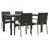 VidaXL Garden Dining Furniture and Cushions 5pcs Black Wicker 3184989