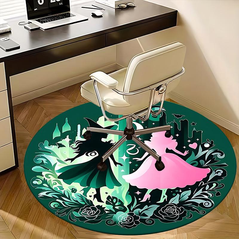 Witch and Princess Night Garden Chair mat Round Rug Office carpet, Non slip, Suitable for Living Rooms, Bedrooms,Decor1205926a