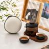 Portable Travel Tea Set for Lovers, Borosilicate Glass Teapot with 2 Cups,