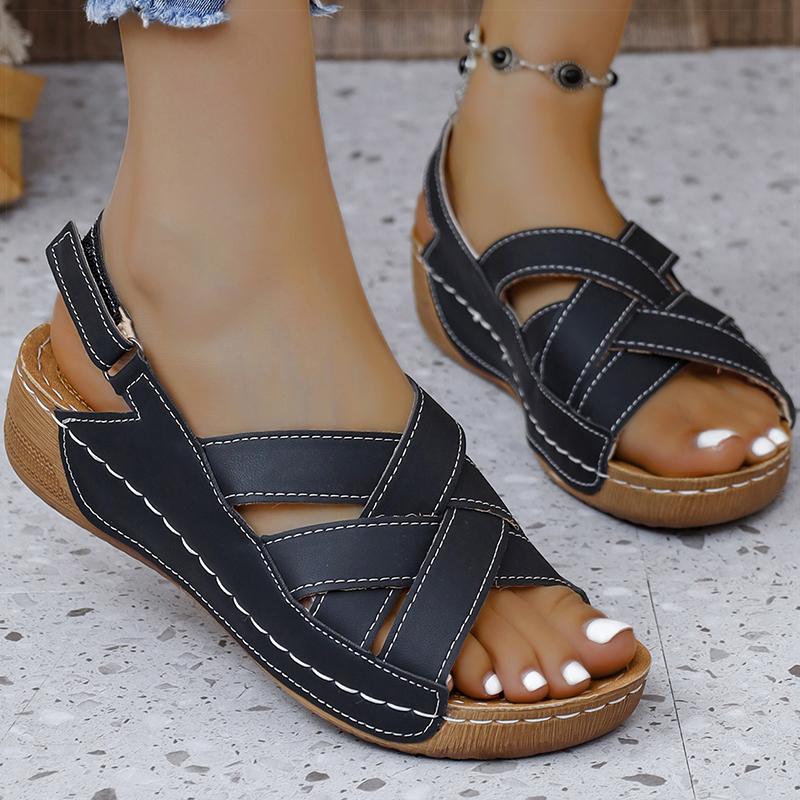 Women's Sandals Peep Toe Summer Sandals With Heels Shoes Woman Wedges Heeled Sandalias De Mujer New Shoes Summer Footwear Women
