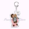 Cartoon Brown Hair Super Mama Mom Keychain for Accessories Bag Pendant Key Chain Ring Keychains Jewelry Mothers Fathers Day Gift