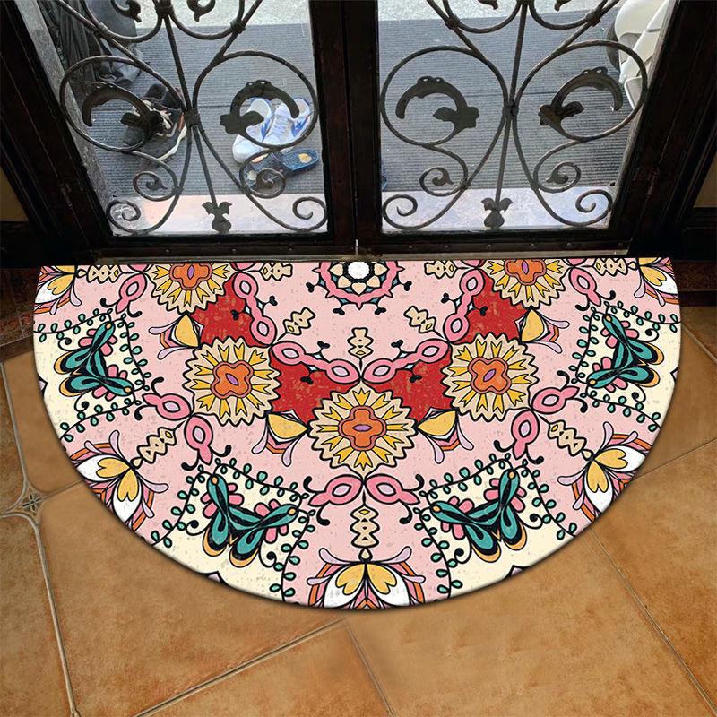 Europeisk Stil Halvcirkelformad Golvmatta Halkfri och Absorberande Matta Vid Badrumsentrén Hushållsdörrmatta Smutsavvisande Fotmatta