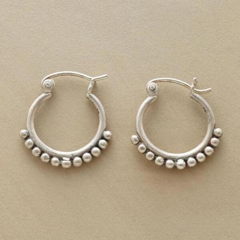 Vintage Simple U-shaped Hoop Ball Drop Earrings Women's Classic Creative Geometric Party Zircon Gift Accessories
