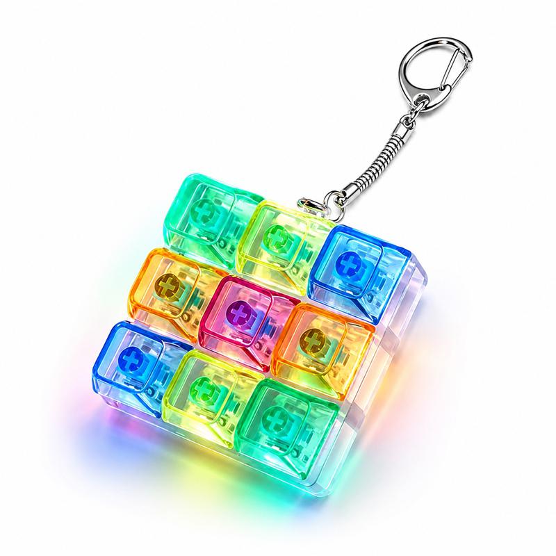Key Keyboard Keychain Keyboard Fidgets Toys Keycap Stress Relief Clicker Keychains Decompression Toy Button Keycap Key Chain