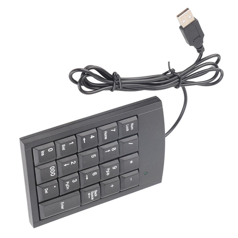 Black 19 Key USB Numeric Keypad Plug and Play Mini Size Number Keyboard Portable Numeric Keypad Accounting