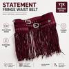 Extra Wide Fringe Waist Belt Soft Matte Look Boho Belt Fashion Skirt Belt  For Women