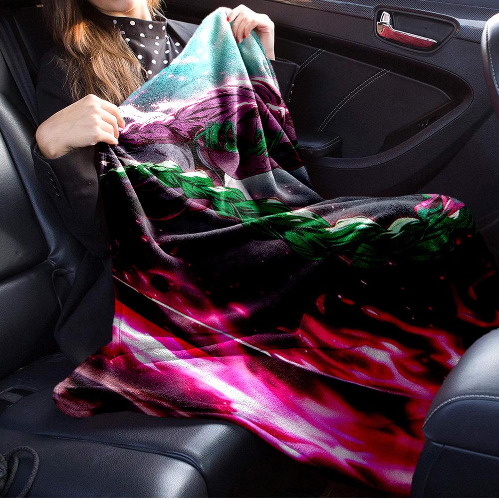 1pc Anime,Action,FantasyTheme Digital Printed Flannel Blanket, Super Soft Plush Fleece Bed Cover, Multi-Function Four Seasons Hypoallergenic