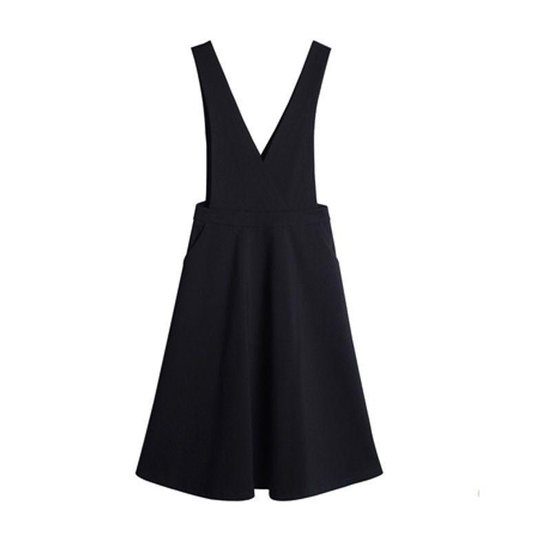 Black High-Waisted Slimming Two-Piece Overalls - Spring/Summer 2026 Girls  Casual Loose Straight Shorts S