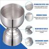 2Oz/1Ozjigger For Bartender Stainless Steel Cocktail Jigger With Measurements Double-Headed 1/2Oz For Home Bar Party Club Tool