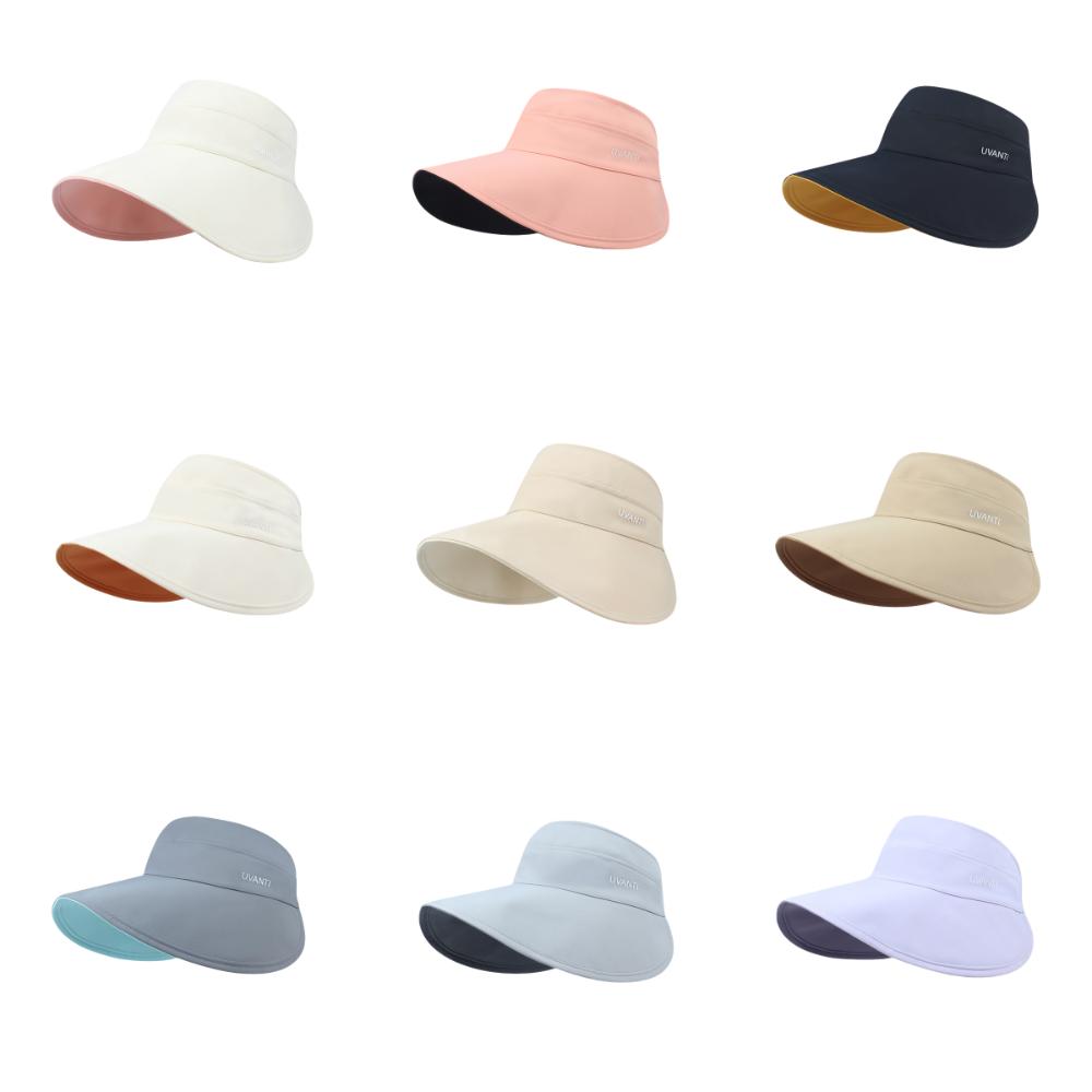 Visor Hat Ice Silk High Ponytail Hat Sunshade Double-face Sun Hat Folding Empty Top Cap  Streetwear