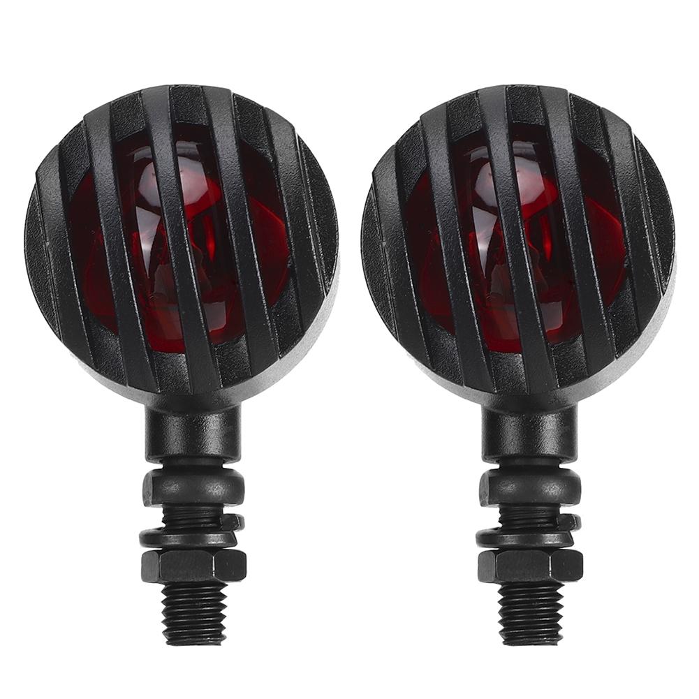 

12V 5W Universal Vintage Motorcycle Turn Signal Light Indicator Lamp Modified PartBlack Red