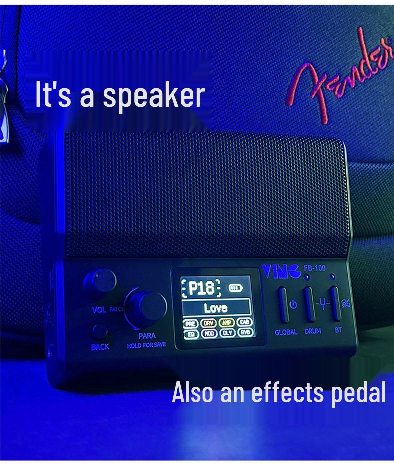 Ving FB100 Bluetooth Rechargeable Electric Guitar Amplifier with Multi-Effects, Portable for Outdoor Performances.