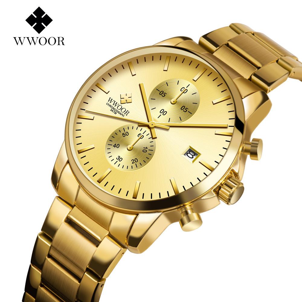 Wwoor Men'S Watch Trend Steel Belt Premium Men'S Watch Simple Quartz Waterproof Men'S Watch 8844