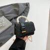 Simple, Shiny and Fashionable Spring New Solid Color Texture Pearl Portable Chain Crossbody Women's Small Square Bag