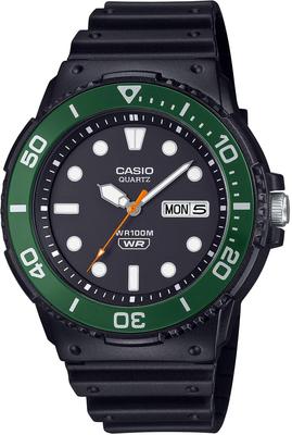 Standard Quartz Watch MRW-230H-1E3V Men's Black with Green Bezel, Overseas Model [Parallel Import]