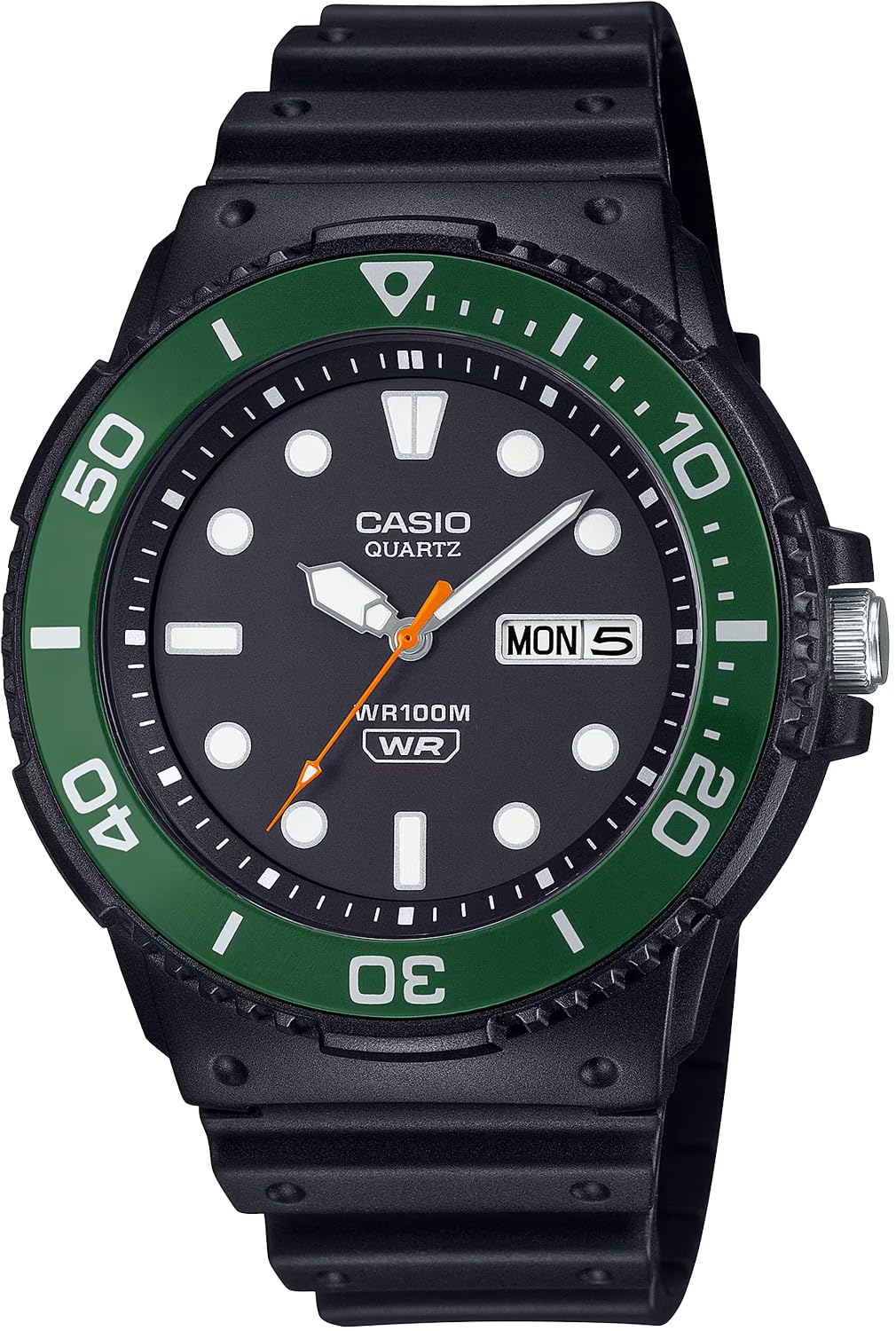 

Стандартные кварцевые часы Casio, черный x зеленый безель, модель Overseas [CASIO] MRW-230H-1E3V, мужские [Товар]