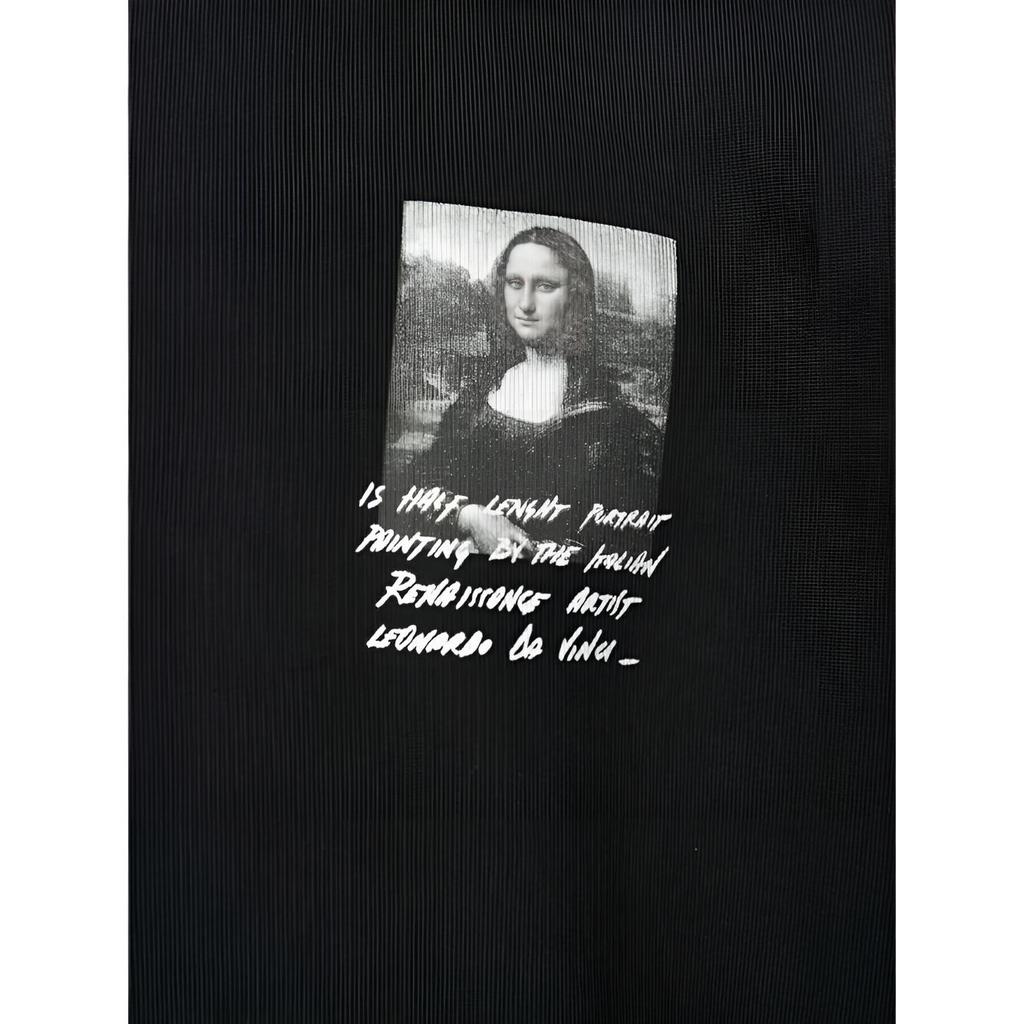 Off-White Mona Lisa Print Crew Neck Sweatshirt Men Tops Black OMBA035S190030051020