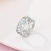 New 100% 925 Silver Fashion Sunflower Sun Moon Wide Rings Classic Heart-Shaped Crown Female Rings Elegant Party Jewelry